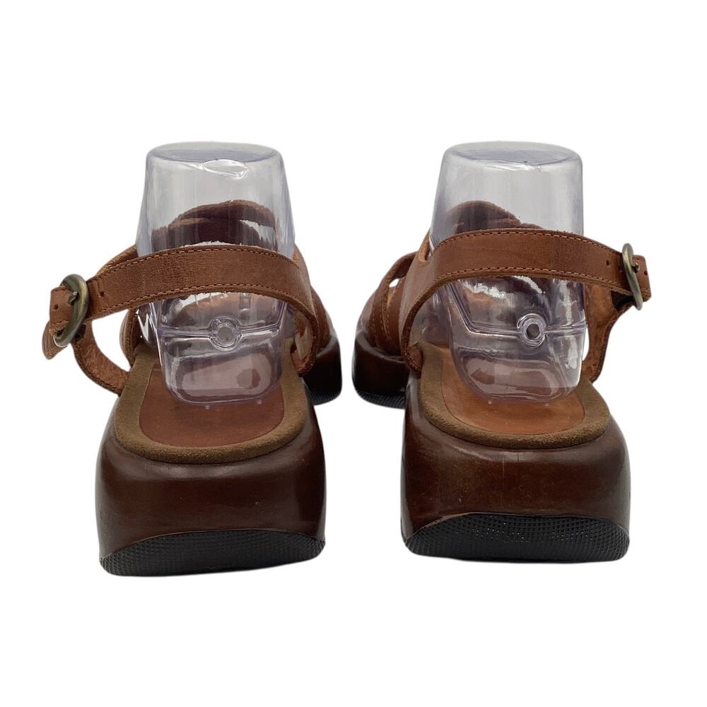 Dansko Lolita Brown Leather Strappy Sandals Comfort Wedge Sz 41 Made in Portugal - Picture 6 of 8